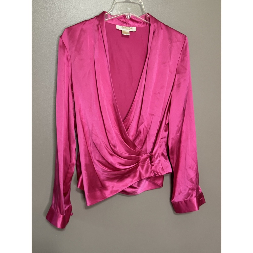 100% Silk Peck and Peck Side Button Blouse Size 14